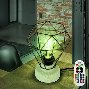 Настільна лампа etc-shop Wood E27 RGB LED 9 W 806 Lm 19x22.5 см synthetic.ua - Фото 1