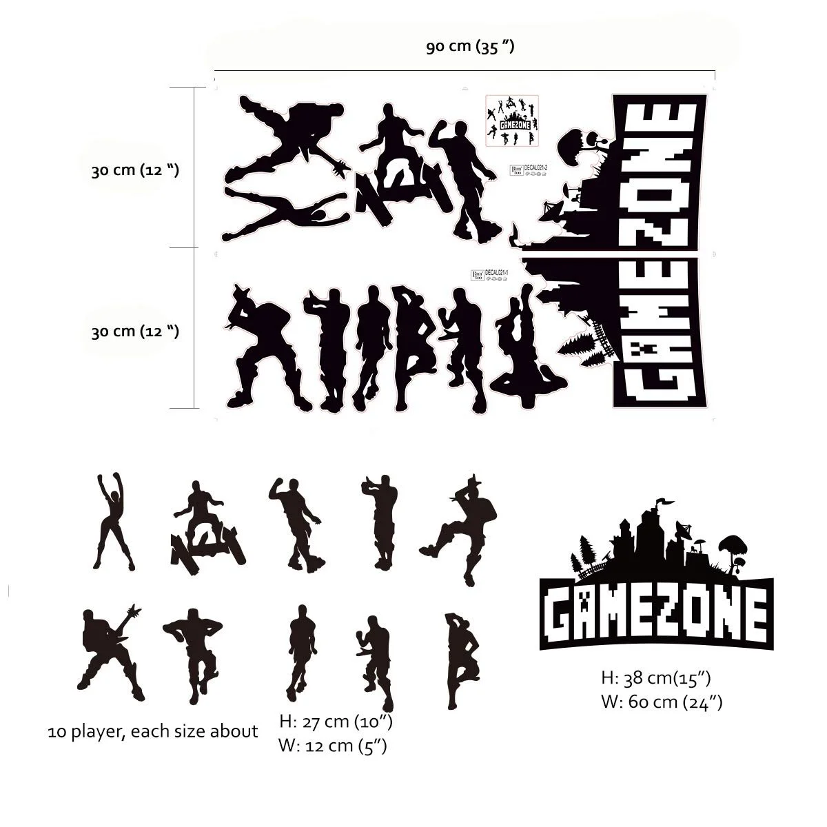 Наклейка на стіну Runtoo Gaming Zone Чорна для геймерів у дитячу кімнату, фото №5