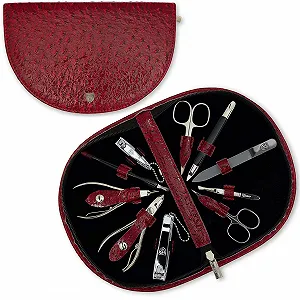 Набор для маникюра DREI SCHWERTER Germany Brescia 10 предметов, искусственная кожа, винно-красный цвет - Фото 1