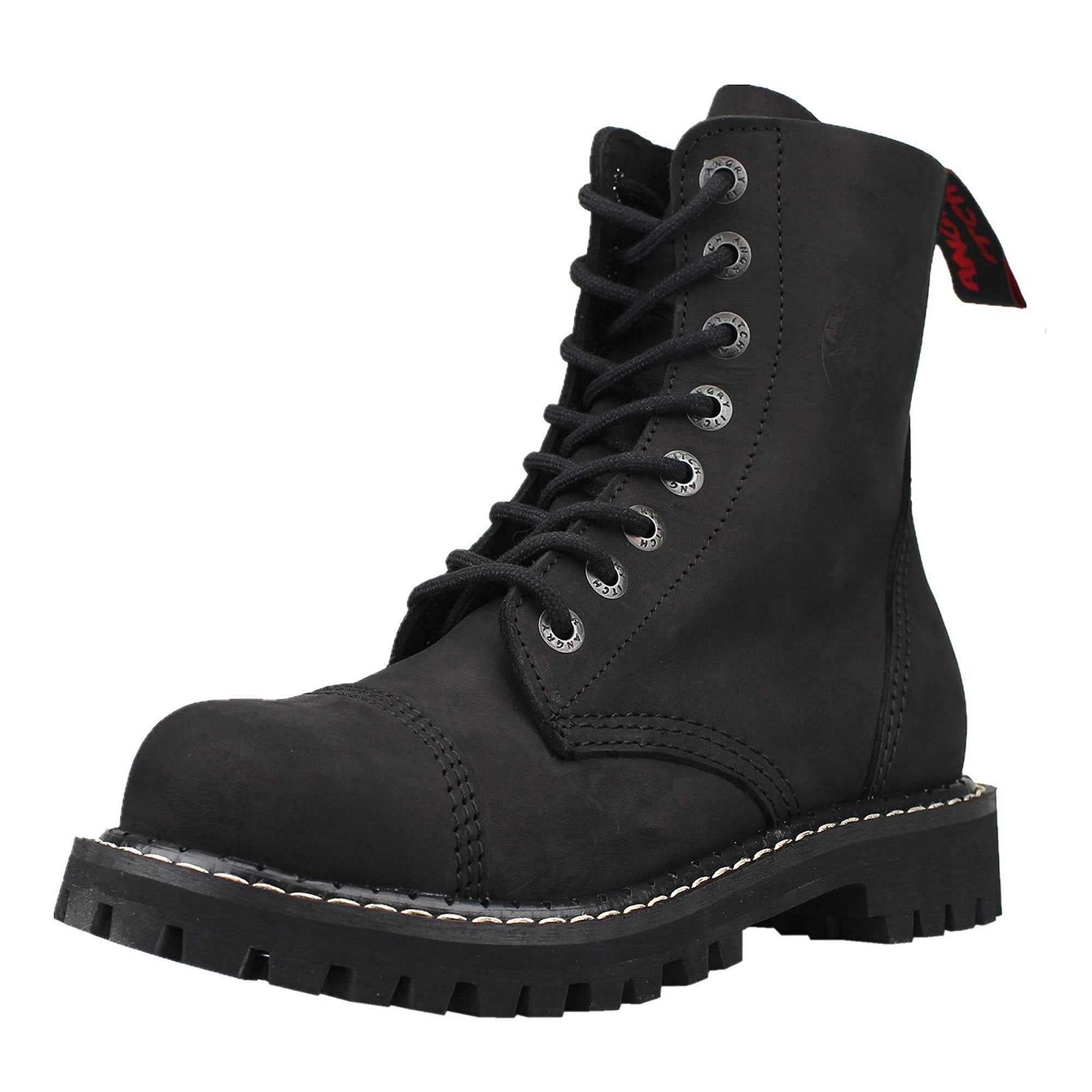 Черевики Angry Itch 08-Hole Vintage Leather Чорні, фото №1