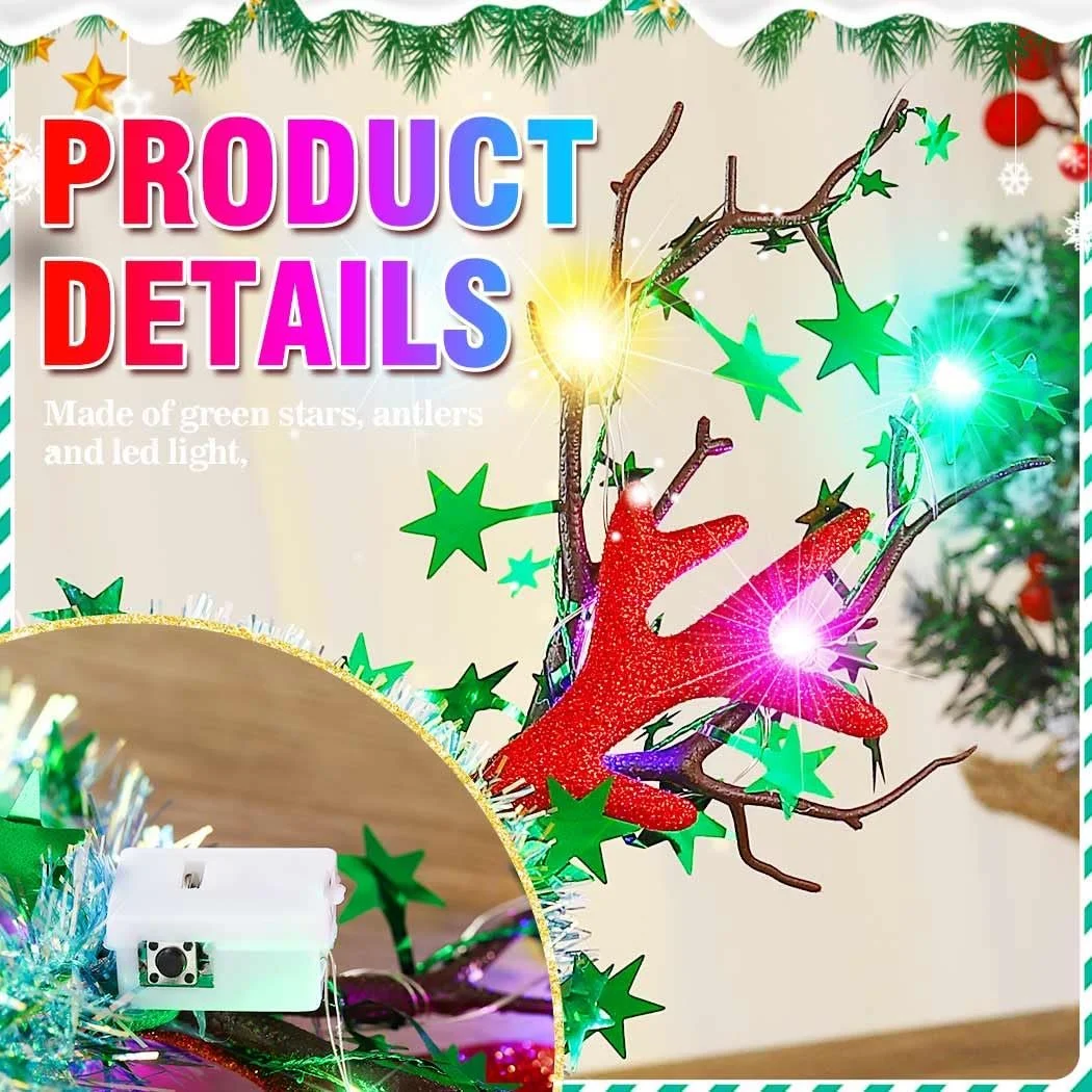 Різдвяна Обруч на голову з LED Zoestar, фото №5