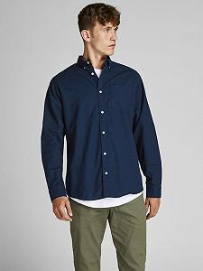 Рубашка Jack&Jones OXFORD L/S S21 NOOS 12182486 Темно-синий XL - Фото 1