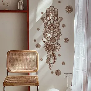 Наклейка на стіну Runtoo Mandala Fátima Hand Коричнева synthetic.ua - Фото 1