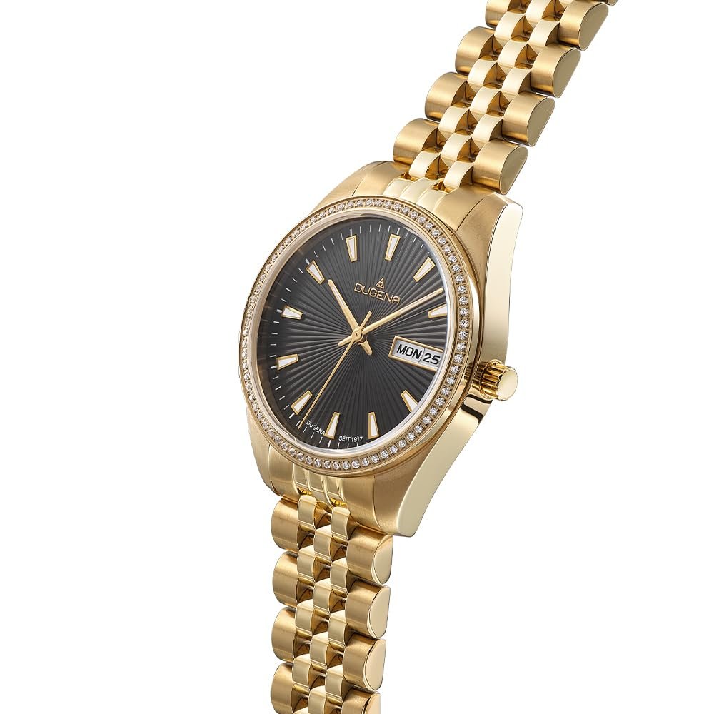Женские часы Кварцевые Dugena Venetia Stone Сталь Сапфировое стекло Застежка с кнопкой 10 Bar 4461082, Браслет, фото №2