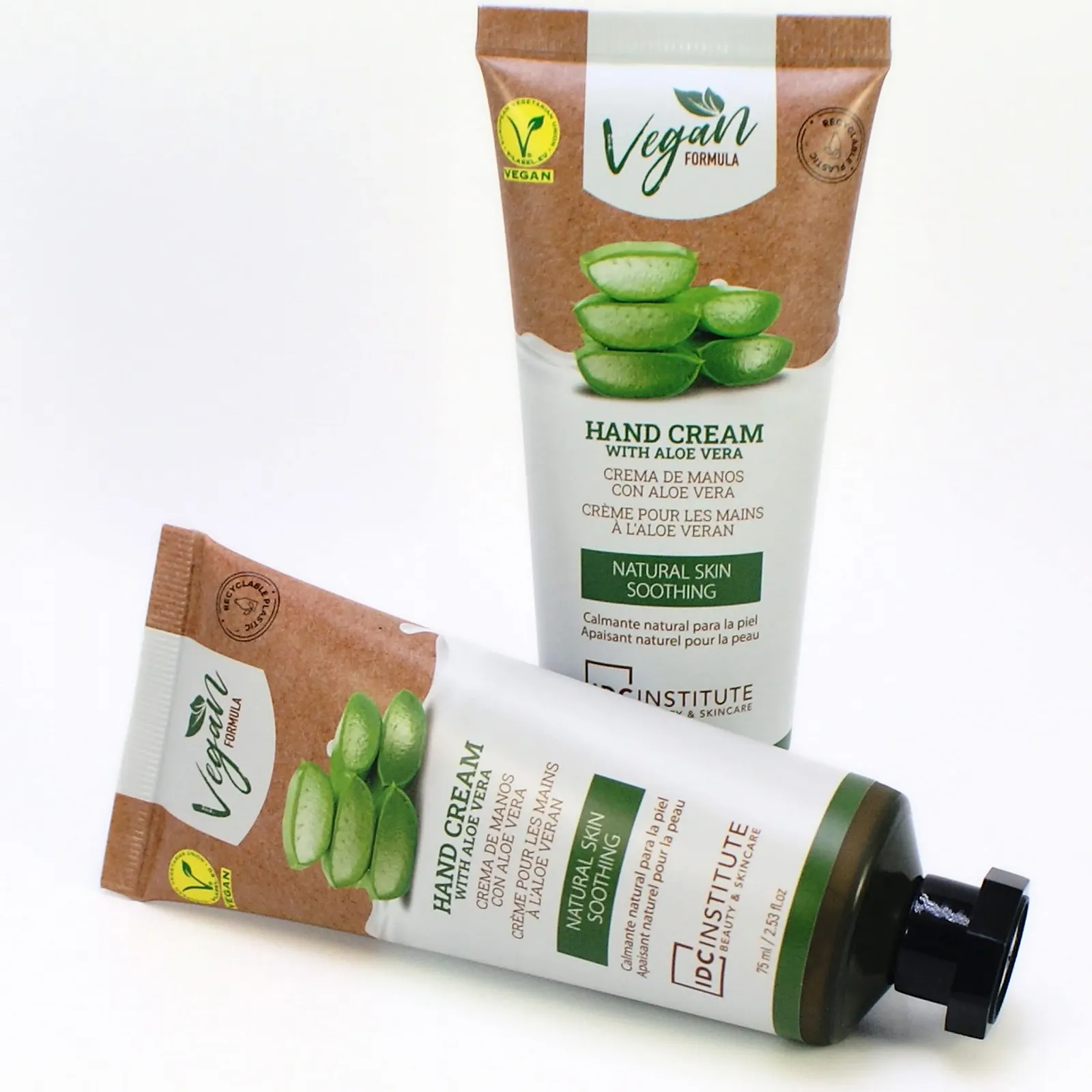 Крем для рук Vegan Aloe Vera Заспокійливий та захисний для чоловіків та жінок 2 тюбика по 75 мл, фото №1