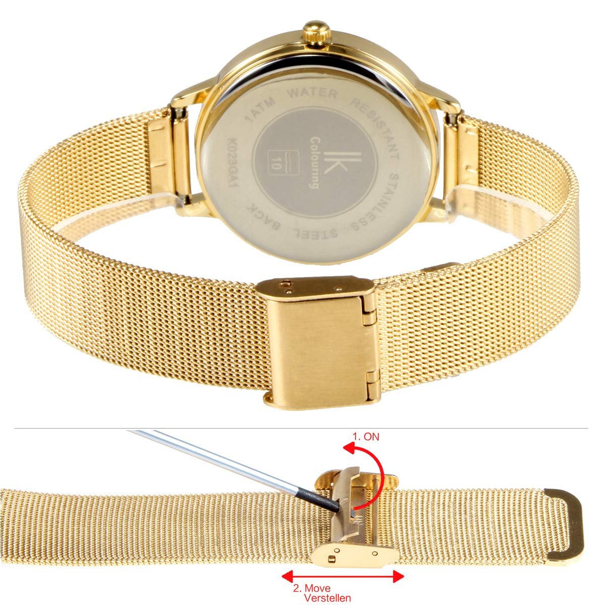Жіночий годинник Alienwork IK Minimalist 36 мм з сітчастим ремінцем, фото №5