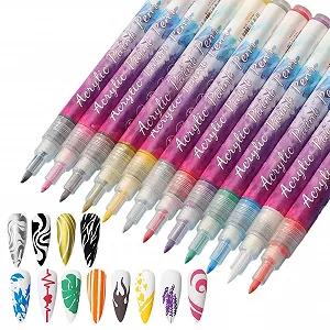 Маркеры для рисования на ногтях 12 штук Schnelltrocknende Nageldesign Supplies - Фото 1