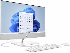 Моноблок HP Pavilion 27-ca0101ng / AMD Ryzen 7-5700U / RAM 16GB / SSD 1TB / 2 x HDMI / LAN / Wi-Fi 6 / Bluetooth 5.2 / Windows 11 / Белый synthetic.ua - Фото 1