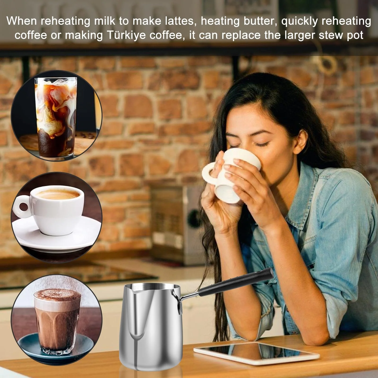 Турка з нержавіючої сталі 304, 600 мл, фото №7 Турка з нержавіючої сталі 304, 600 мл, фото №7