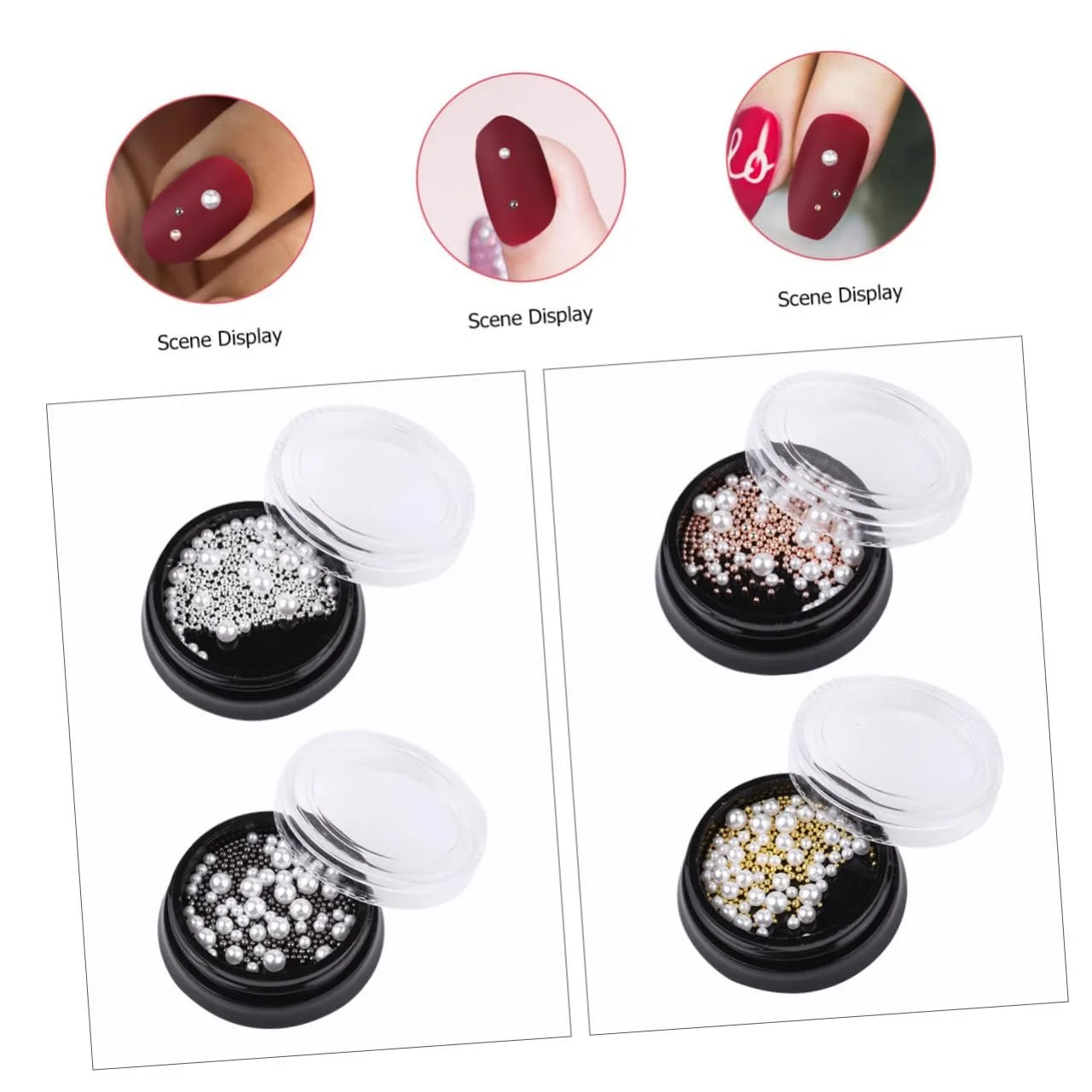 Украшения для ногтей 4 коробки Маникюрные бусины Бусины для дизайна ногтей Накладные ногти Украшения для ногтей, фото №6