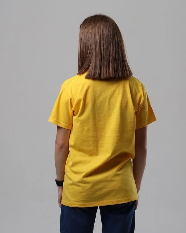 Жовта бавовняна однотонна футболка унісекс, фото №2 Жовта бавовняна однотонна футболка унісекс, фото №2
