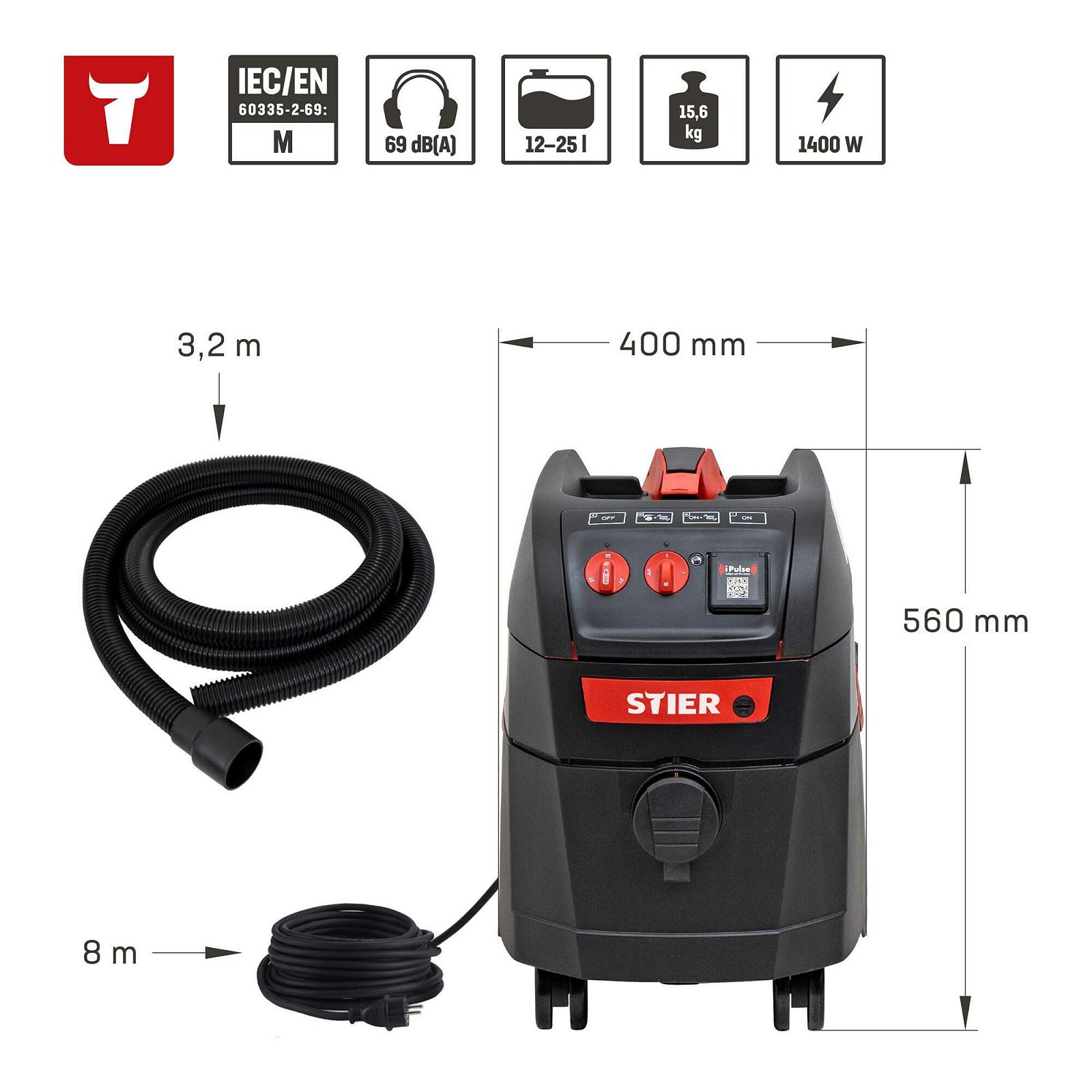 Пилосос STIER ABS-35M 1400 W 35 л 13 м, фото №3