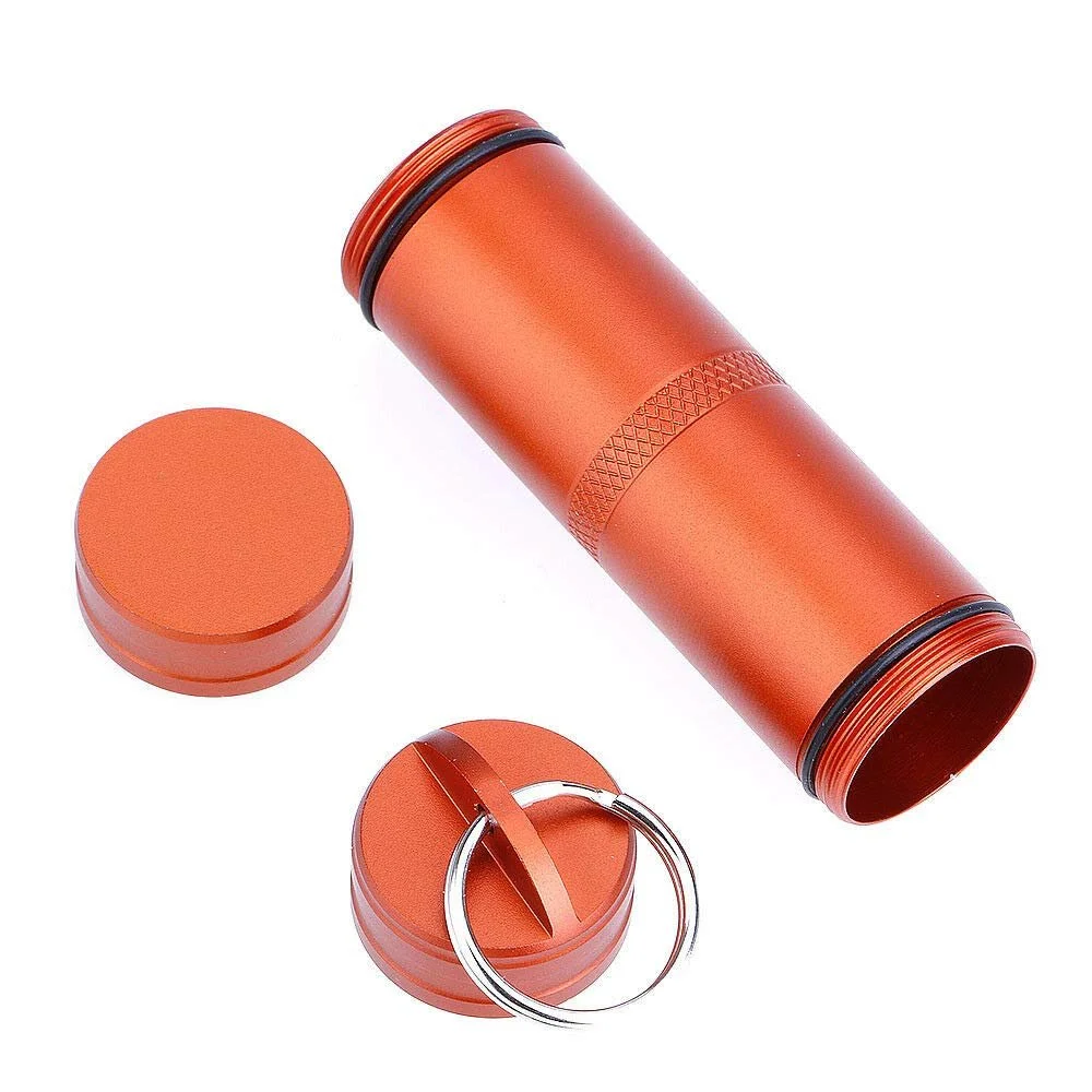 Міні-контейнер для таблеток SuperglockT, алюмінієвий, водонепроникний, помаранчевий, фото №3