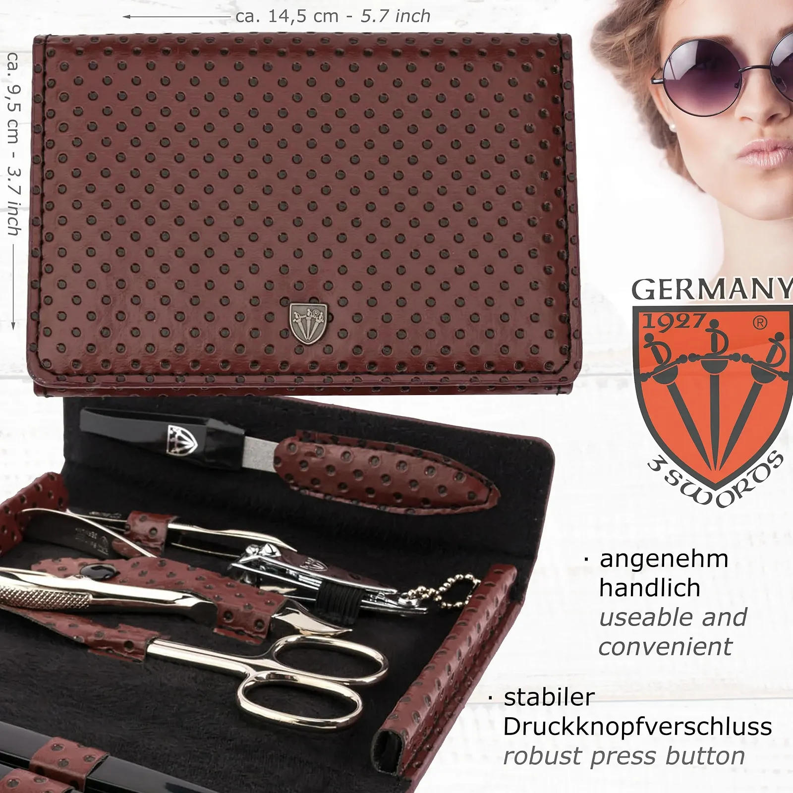 Набор для маникюра и педикюра THREE SWORDS 9 предметов, фото №4