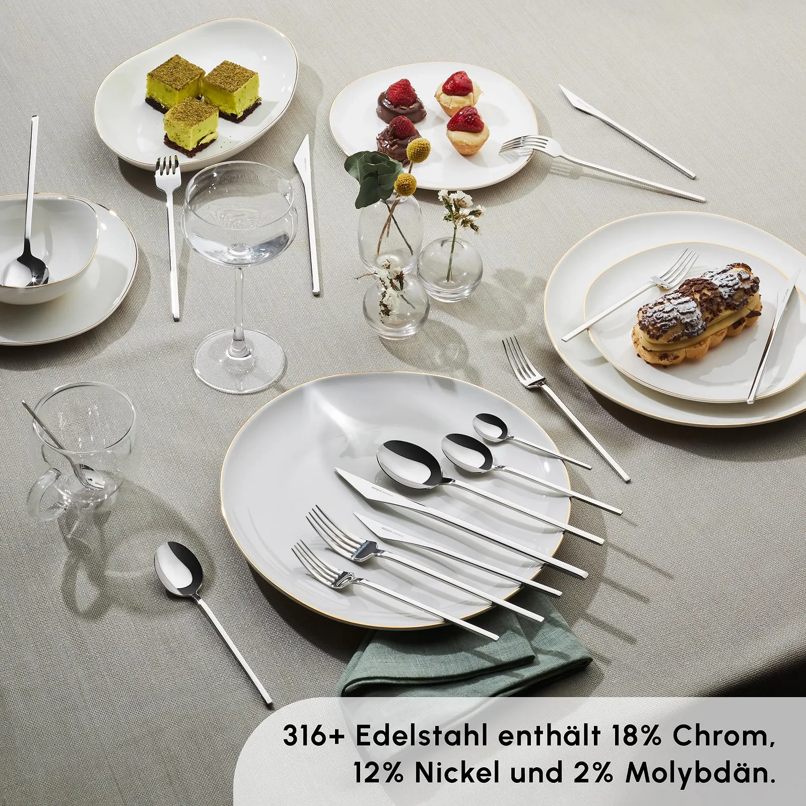 Набор столовых приборов Karaca Look, 84 предмета на 12 персон с премиальной коробкой 316+, сталь 18/10, фото №5 Набор столовых приборов Karaca Look, 84 предмета на 12 персон с премиальной коробкой 316+, сталь 18/10, фото №5