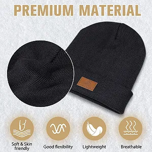 Шапка-бини HAMUNI Классическая Зимняя Трикотажная Однотонная Унисекс synthetic.ua - Фото 1