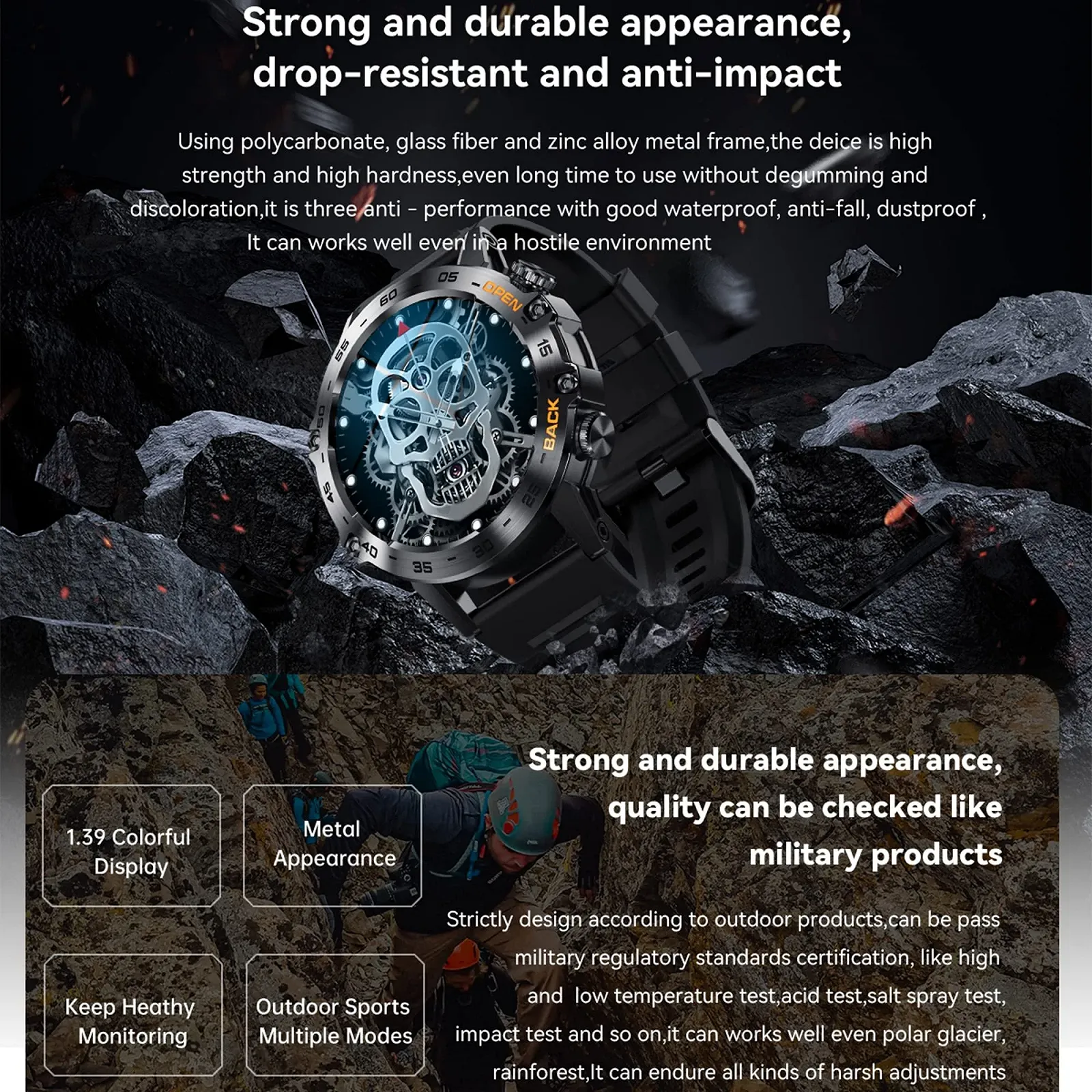 Чоловічий смарт-годинник MYSHUN з функцією телефону, сенсорний екран 1,39 дюйма, водонепроникність 5 ATM, фото №3 Чоловічий смарт-годинник MYSHUN з функцією телефону, сенсорний екран 1,39 дюйма, водонепроникність 5 ATM, фото №3