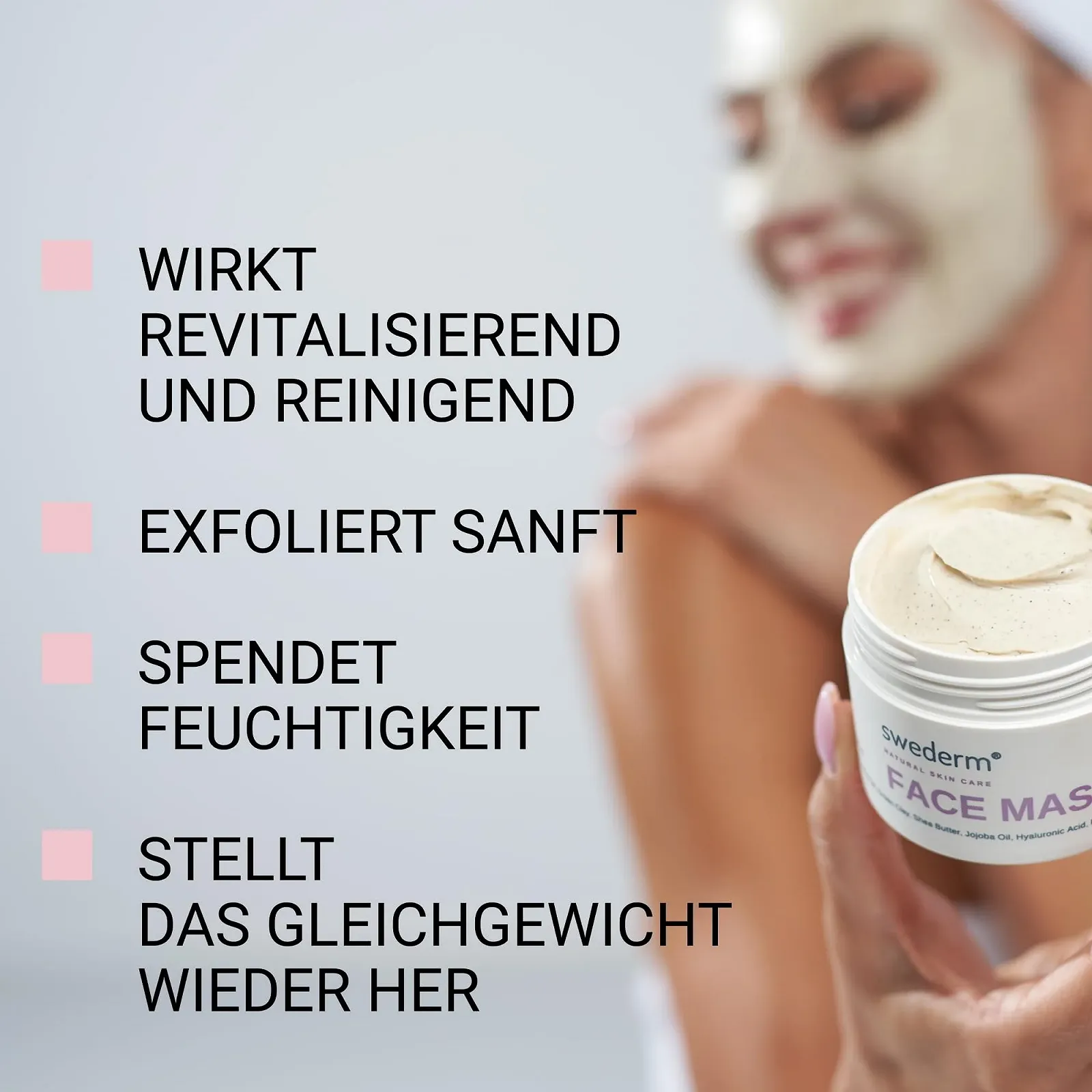 Маска для обличчя Swederm 4-в-1 Зволожуюча маска для обличчя з гіалуроновою кислотою, фото №3