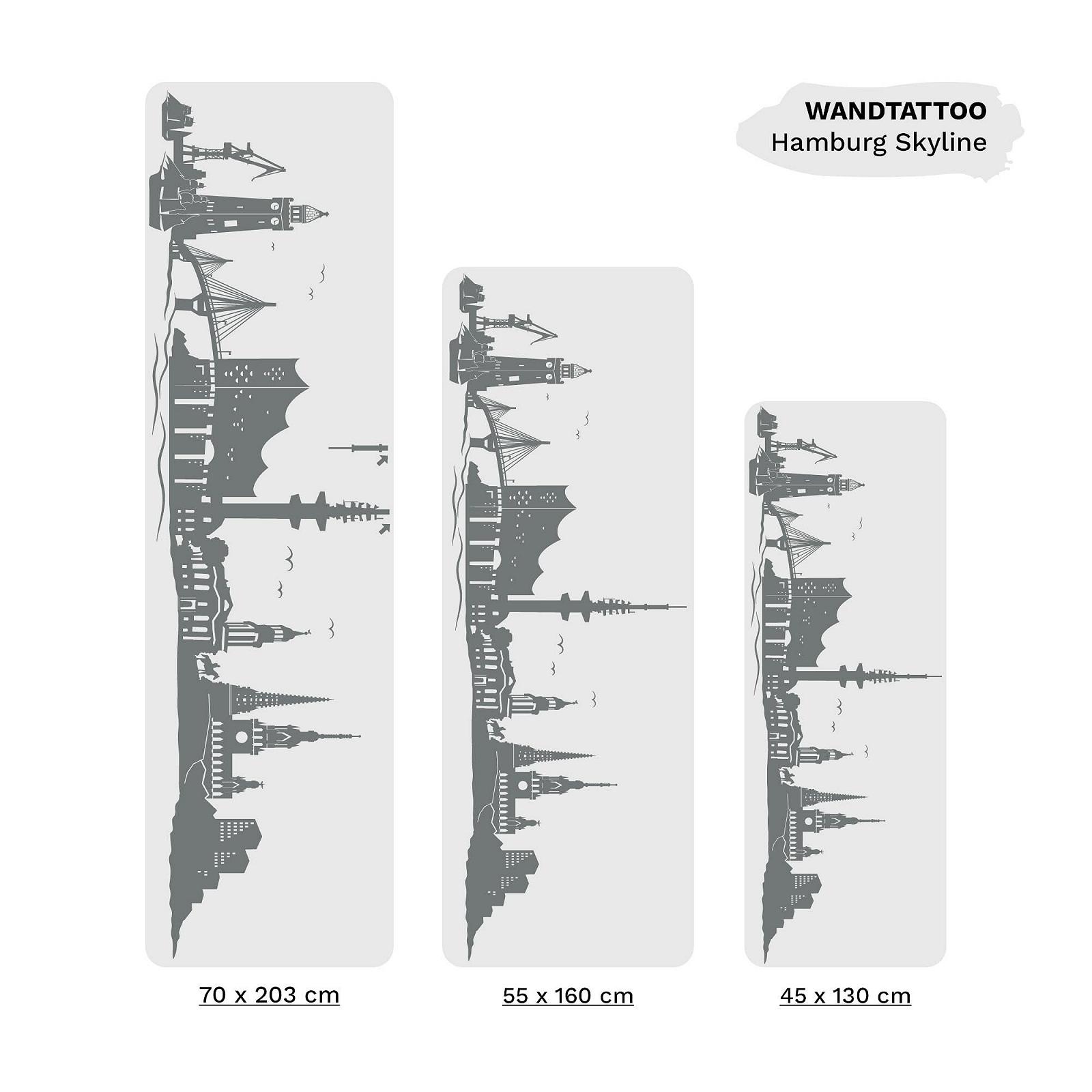 Наклейка настінна Wandtattoo-Loft Hamburg Skyline 30 кольорів 3 розміри, фото №2 Наклейка настінна Wandtattoo-Loft Hamburg Skyline 30 кольорів 3 розміри, фото №2