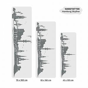 Наклейка настінна Wandtattoo-Loft Hamburg Skyline 30 кольорів 3 розміри synthetic.ua - Фото 1