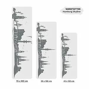 Наклейка настінна Wandtattoo-Loft Hamburg Skyline 30 кольорів 3 розміри synthetic.ua - Фото 1