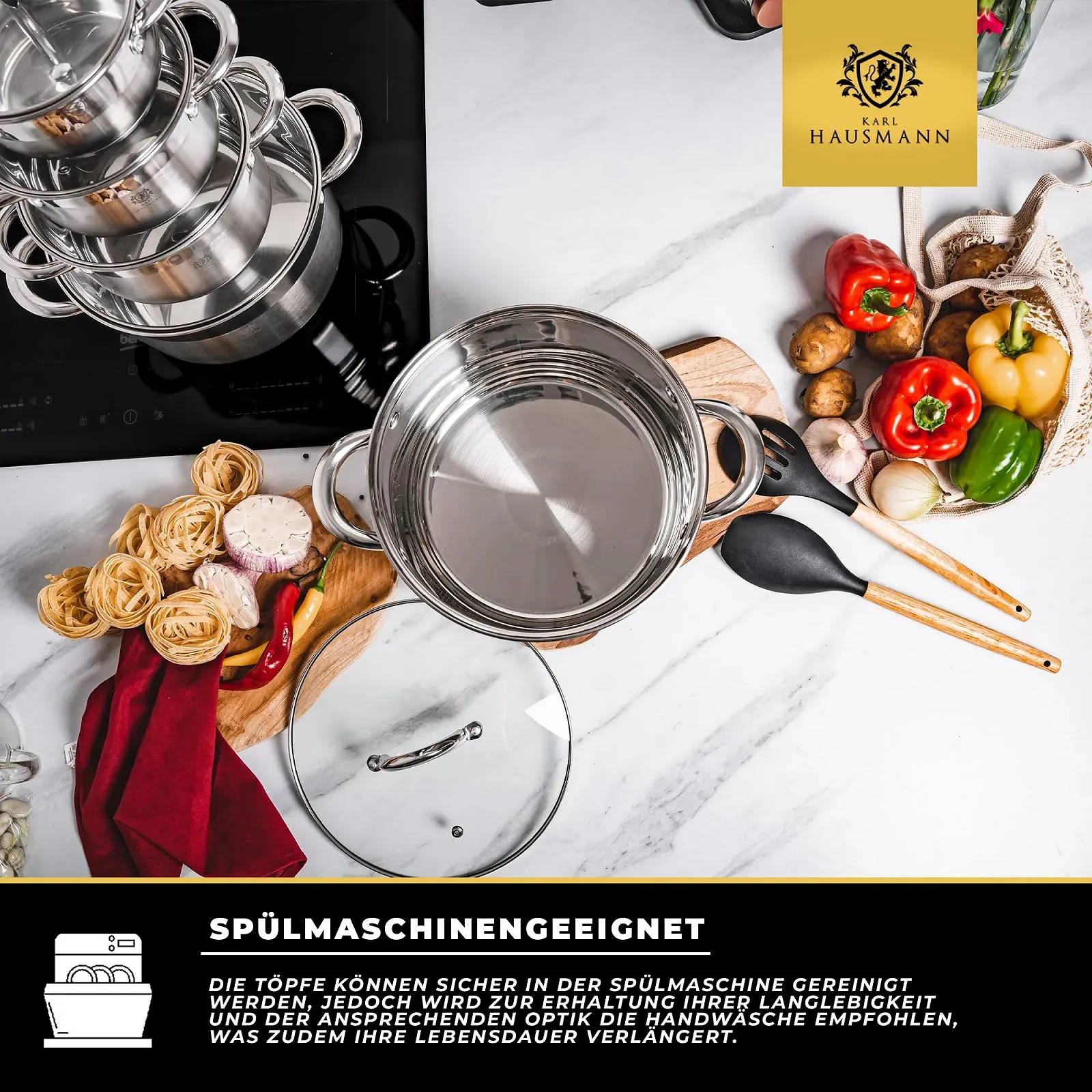 Каструля KARL HAUSMANN Нержавіюча сталь 1,6 л, Діаметр 16 см, Сріблястий, фото №5 Каструля KARL HAUSMANN Нержавіюча сталь 1,6 л, Діаметр 16 см, Сріблястий, фото №5