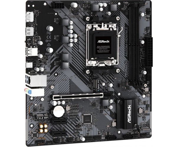 Материнська плата ASRock A620M-HDV/M.2 (AM5/A620, 2*DDR5, PCIex16 DP/HDMI 2xSATAІІІ 2xM.2, GLan 8ch mATX, фото №2