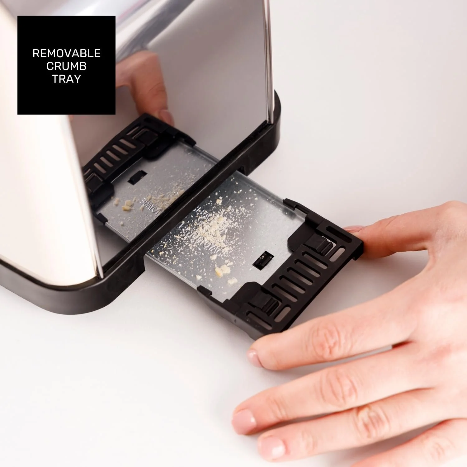 Тостер Taurus Vintage II Cream 950 Вт, 2 слоти, 7 рівнів підсмажування, 3 функції, корпус з нержавіючої сталі, самоцентрування, висувний піддон для крихт, зберігання кабелю, кремовий, фото №7