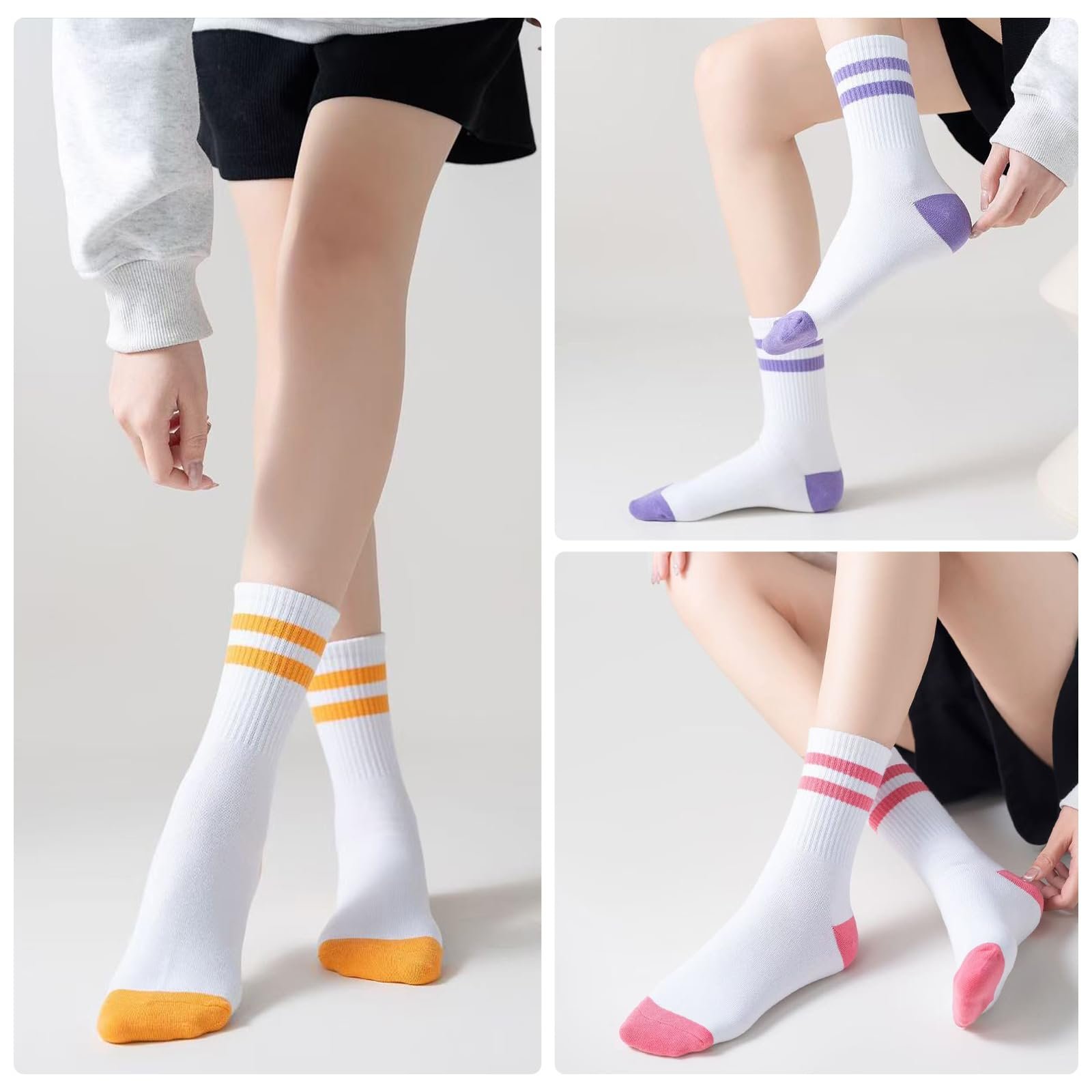 Теннисные носки 6 пар Полосатые спортивные носки с хлопковой подкладкой 39-42, фото №7