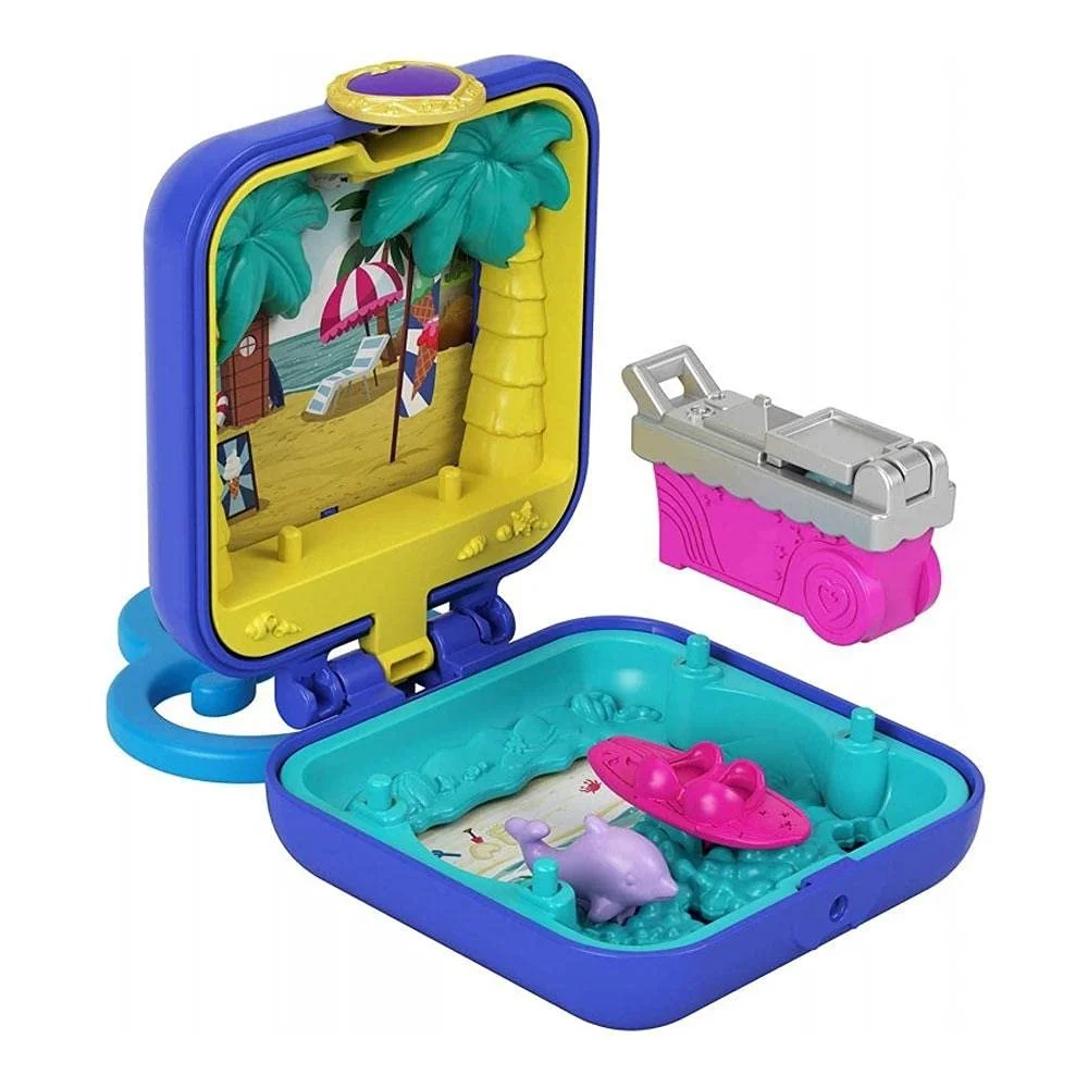 Игровой набор Polly Pocket GKJ44 с мобильным грузовиком мороженого, доской для серфинга, фигуркой дельфина, персонализацией фото, мини куклой Шани и набором наклеек, фото №4 Игровой набор Polly Pocket GKJ44 с мобильным грузовиком мороженого, доской для серфинга, фигуркой дельфина, персонализацией фото, мини куклой Шани и набором наклеек, фото №4