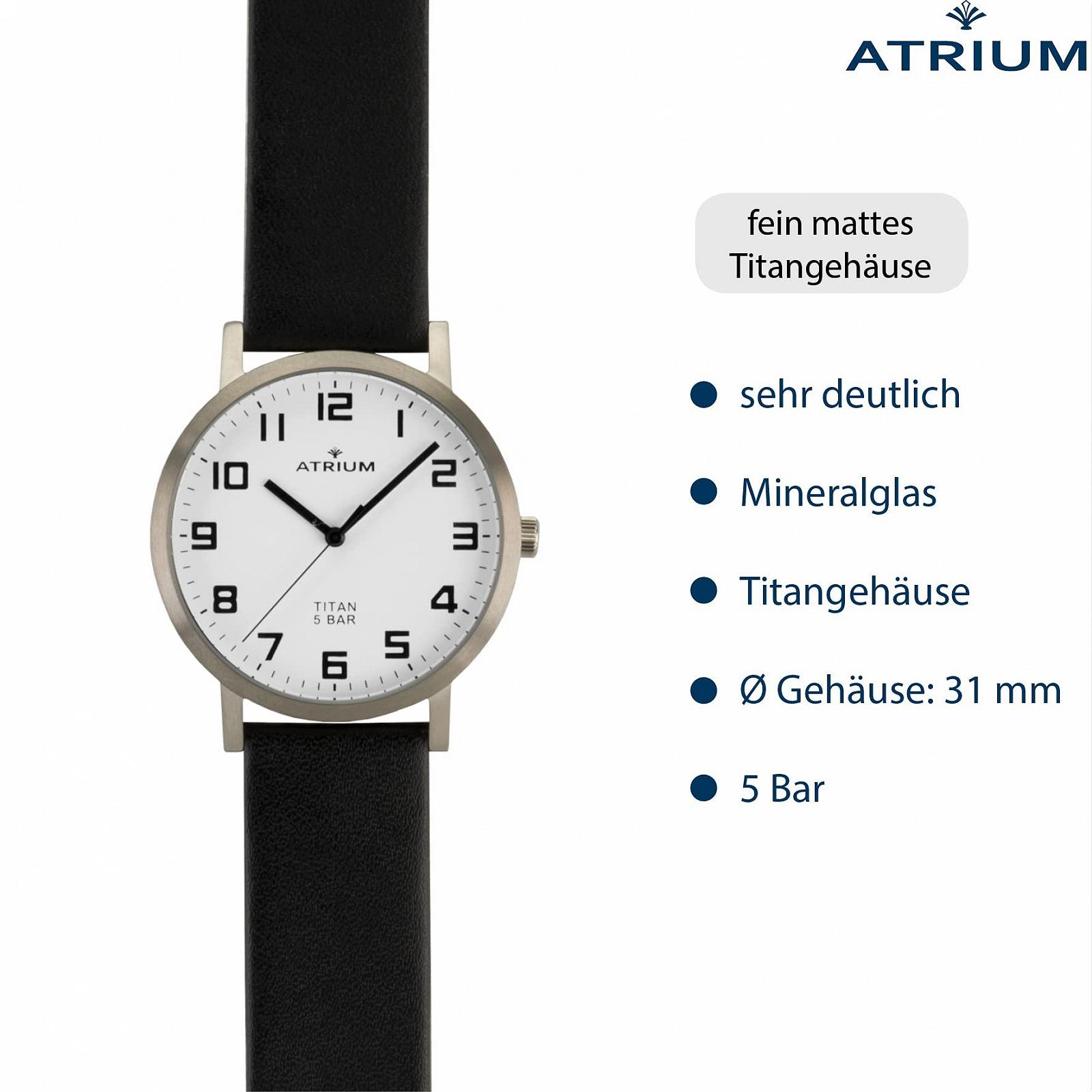 Жіночий годинник Atrium A41-10 Титан Аналоговий Кварц Чорний Ремінець, фото №3