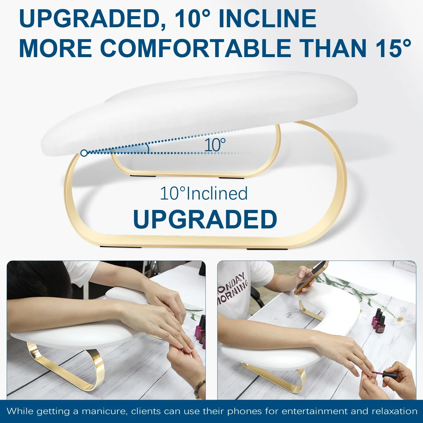 Підставка для рук манікюрна U-подібна Tech з тримачем з нержавіючої сталі, фото №2 Підставка для рук манікюрна U-подібна Tech з тримачем з нержавіючої сталі, фото №2
