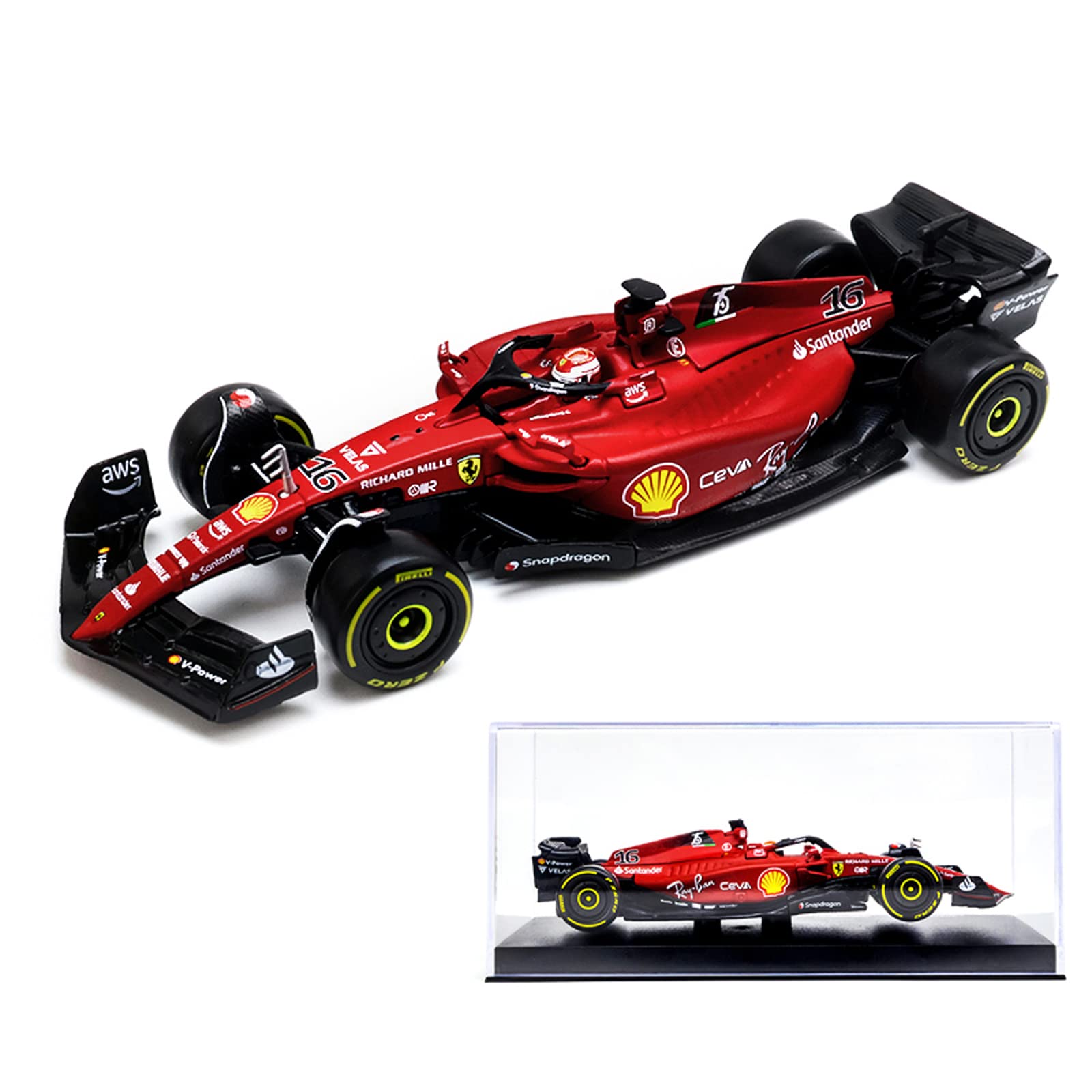 Автомобіль Xiangtat Bburago F1-75 Scuderia #16 Charles Leclerc 1/43 Diecast, фото №1