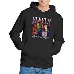 Худи Stranger Things Eleven Homage Unisex, Черный - Фото 1