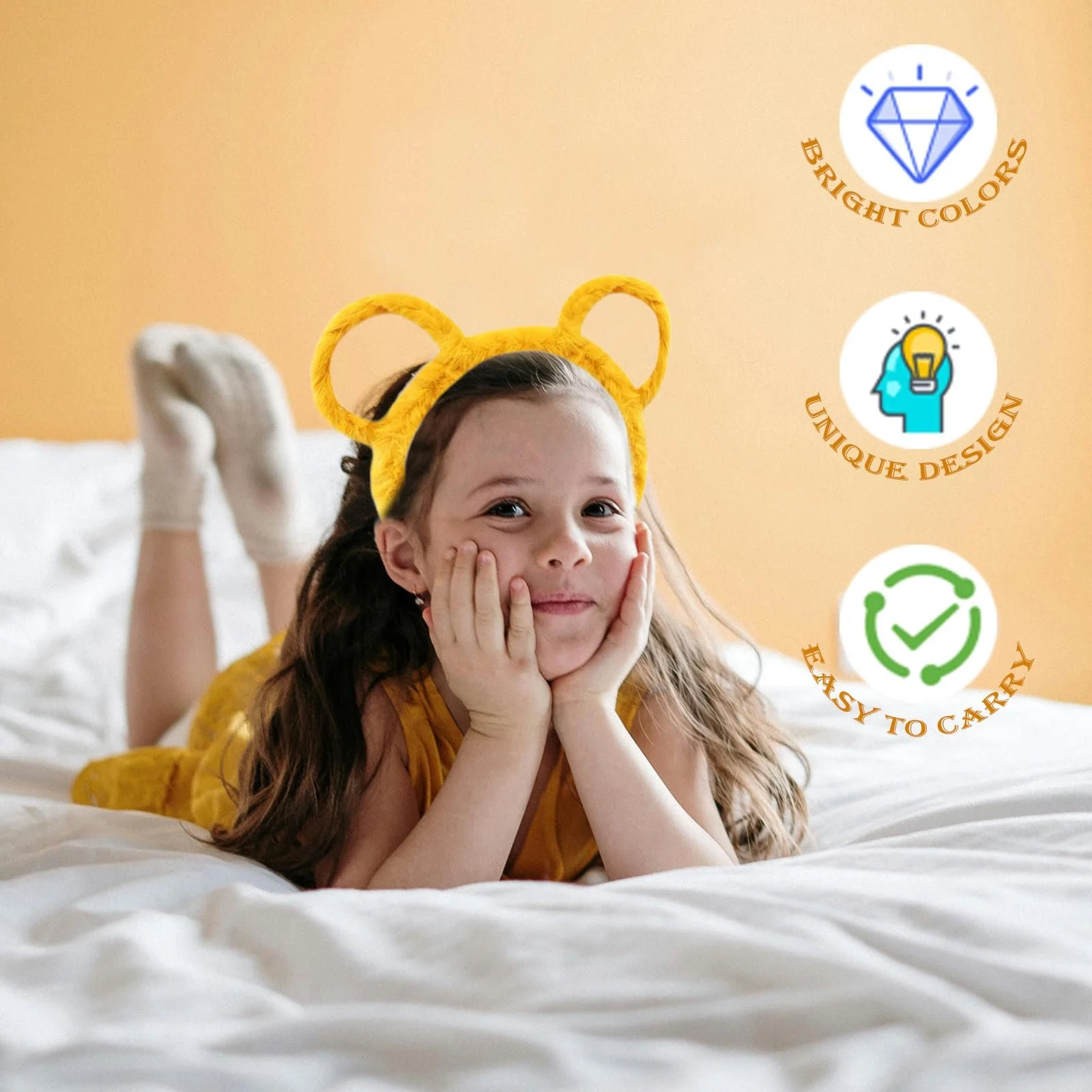 Обруч Медвежонка Ушки Желтый, фото №4