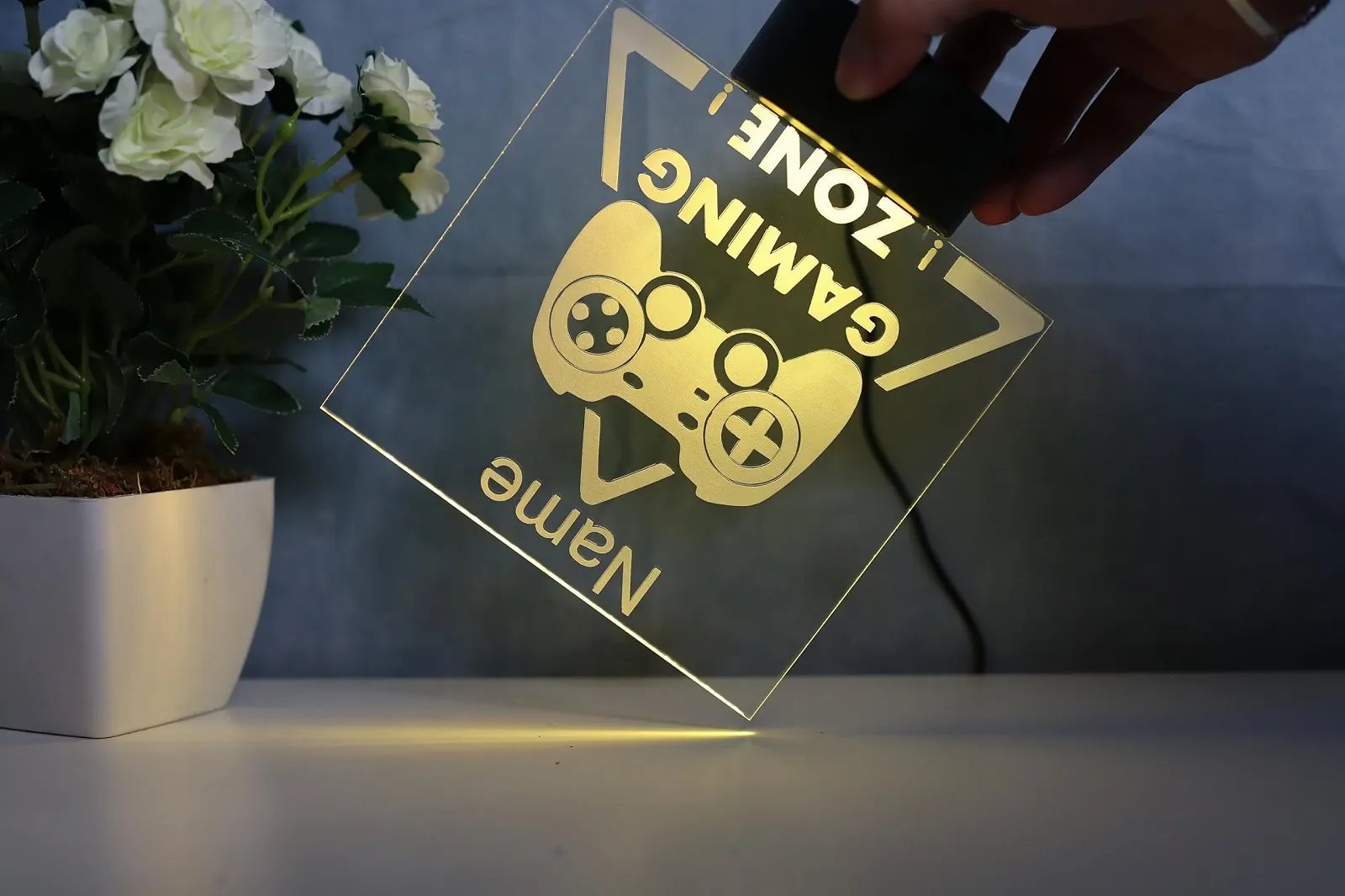 Настольная светодиодная лампа Gaming Персонализированная, фото №6