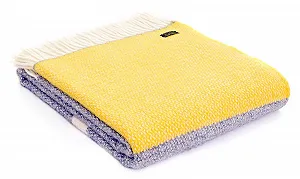 Плед вовняний Tweedmill Textiles Illusion панель сірий/жовтий - Фото 1