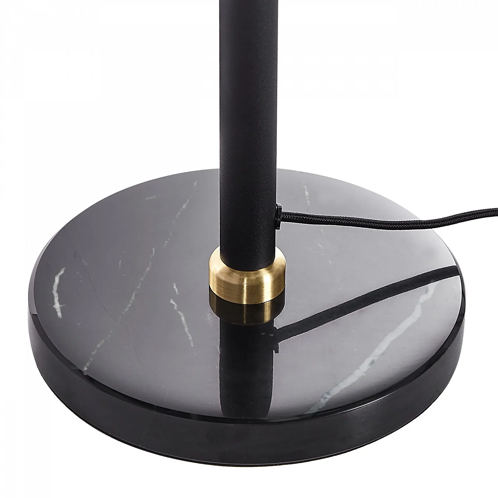 Настільна лампа Minija Classic залізна скляна кругла Чорно-золото-біла, фото №7