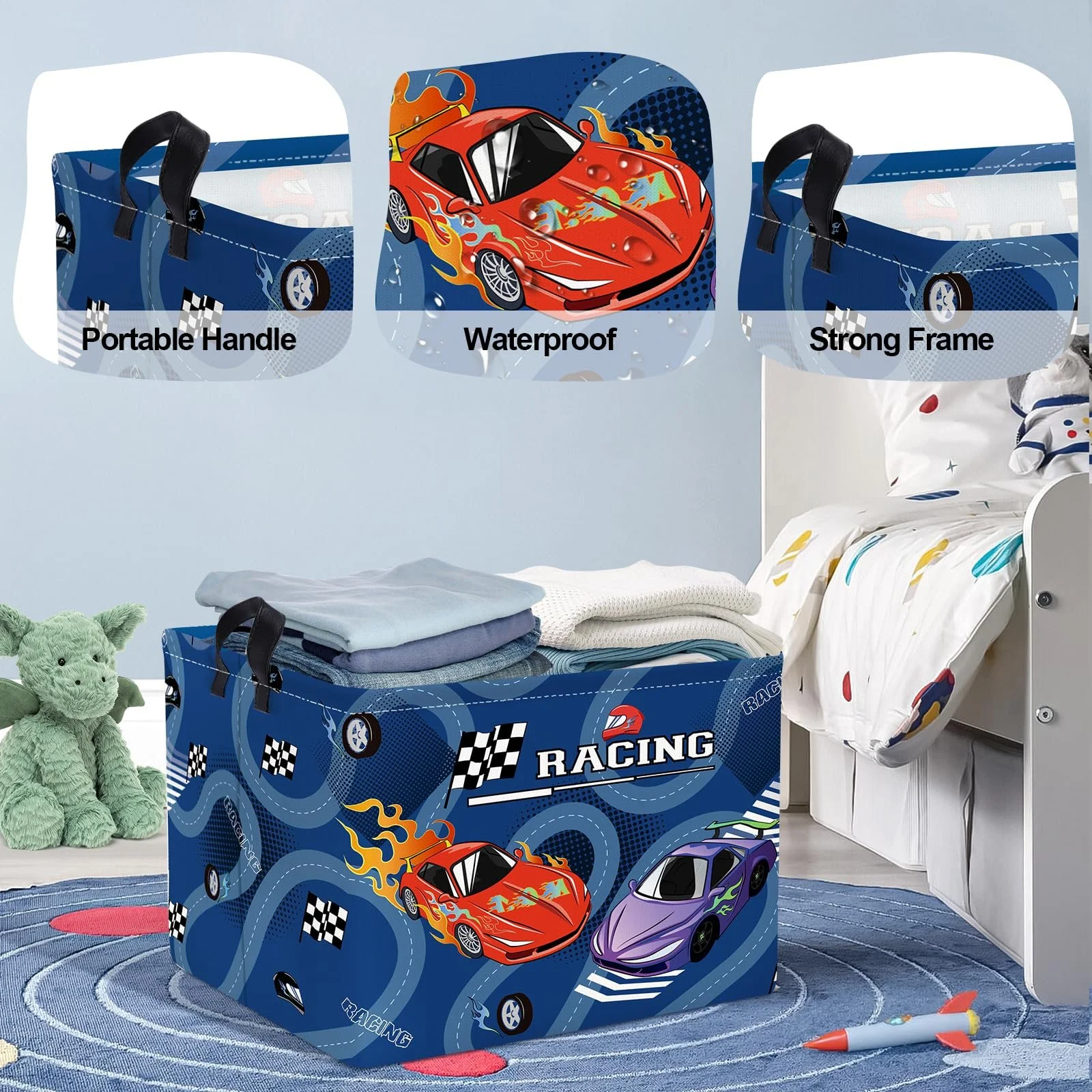 Корзина для игрушек Детская HUUMONSS Гоночная машина, голубой, 36 л, фото №4 Корзина для игрушек Детская HUUMONSS Гоночная машина, голубой, 36 л, фото №4