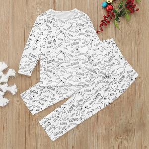 Дитяча піжама Комплект домашнього одягу для розфарбовування своїми руками Мультяшний принт synthetic.ua - Фото 1