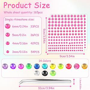 Стрази Круглі Prasacco Різнокольорові Блискучі, набір 2310 шт synthetic.ua - Фото 1