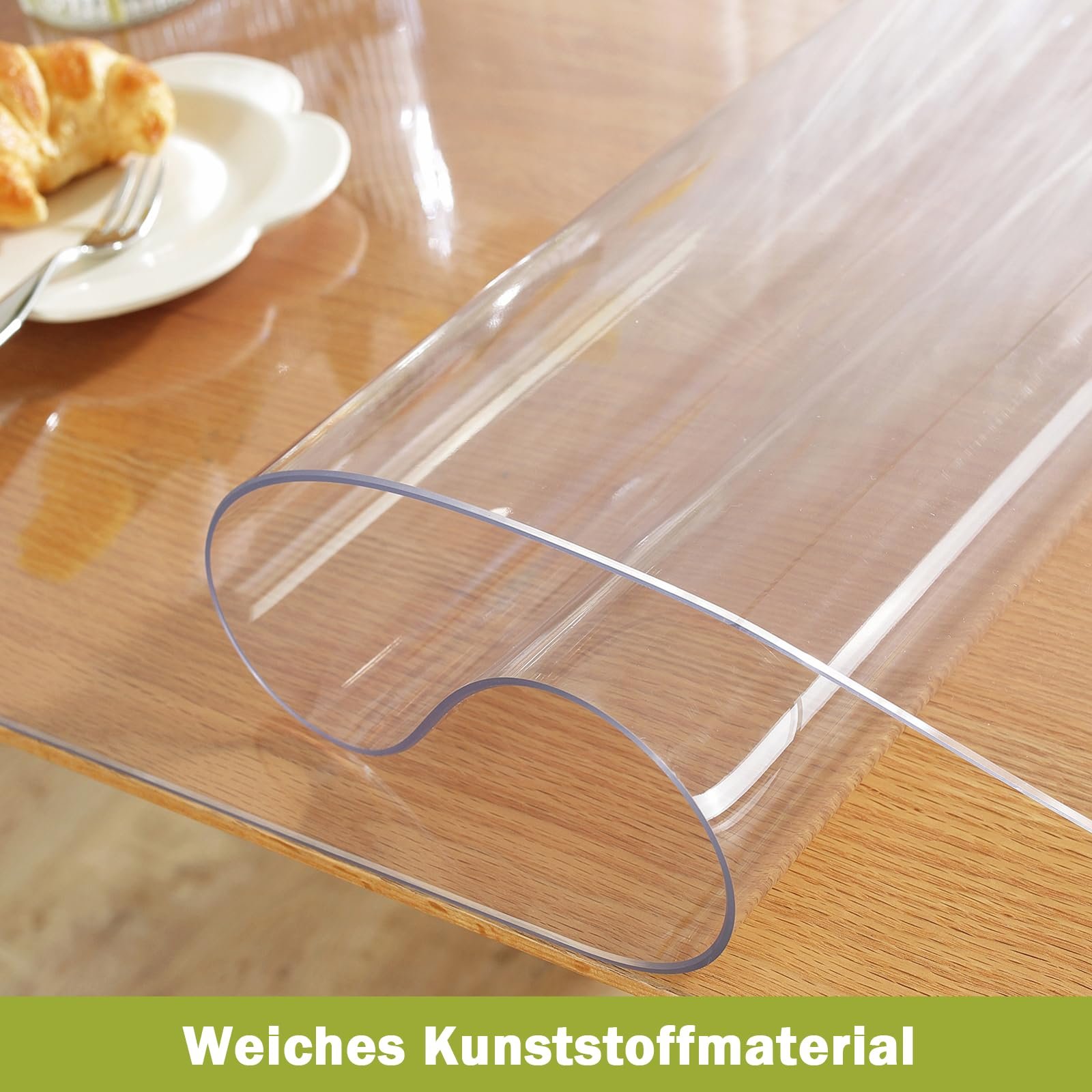 Захисна плівка для столу OstepDecor 1.5 мм 70 x 110 см прозора PVC кришталево чиста, фото №3