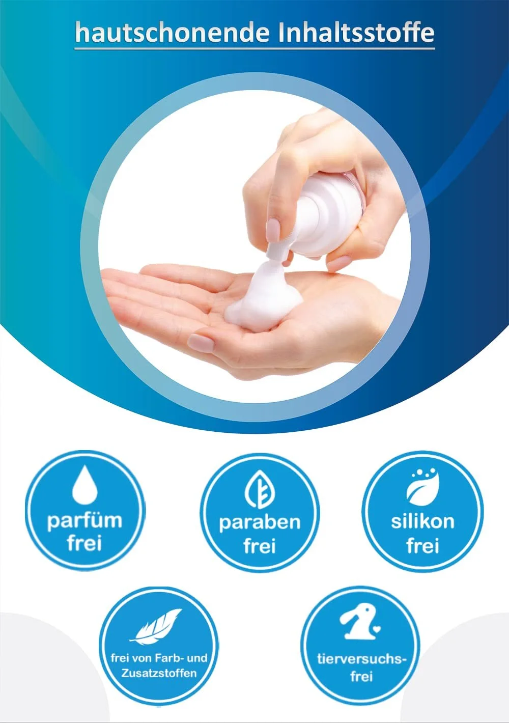 Піна для ніг та тіла Blueline з 5% сечовини для чутливої та лущеної шкіри, без віддушок, силіконів та парабенів, 100 мл, фото №3