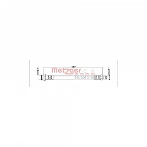 Тормозной шланг METZGER 4111805 для FIAT, задняя ось слева, задняя ось справа - Фото 1