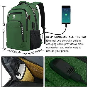 Рюкзак для ноутбука marcello USB Charging Port Anti-Theft Bag Зелений (military green) synthetic.ua - Фото 1