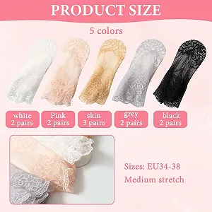 Женские носки с рюшами, Белый/Серый/Розовый/Черный/Телесный цвет synthetic.ua - Фото 1