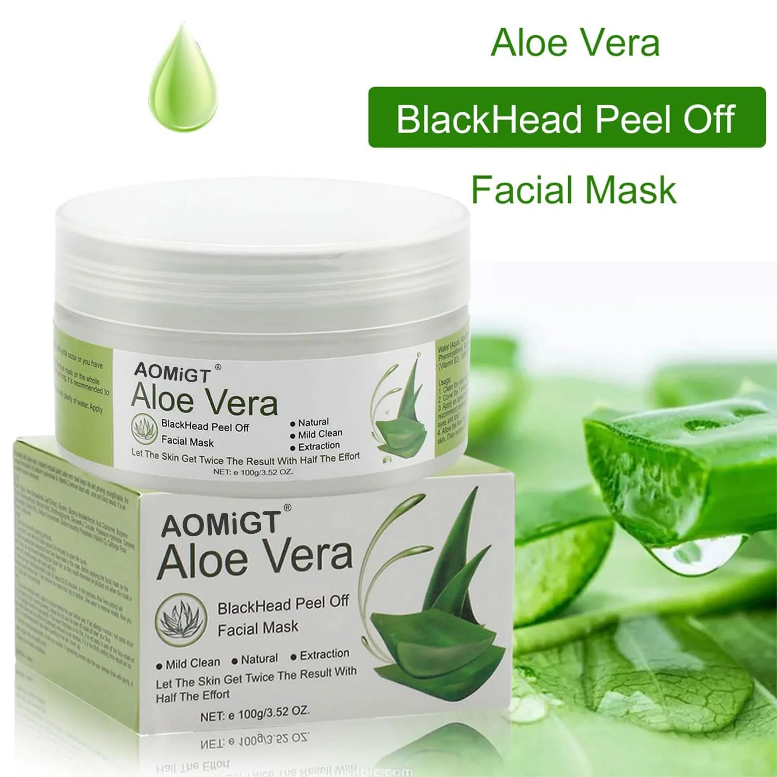 Маска від чорних цяток Aloe Vera з гіалуроновою кислотою 100 г / 3.52 fl.oz, фото №5