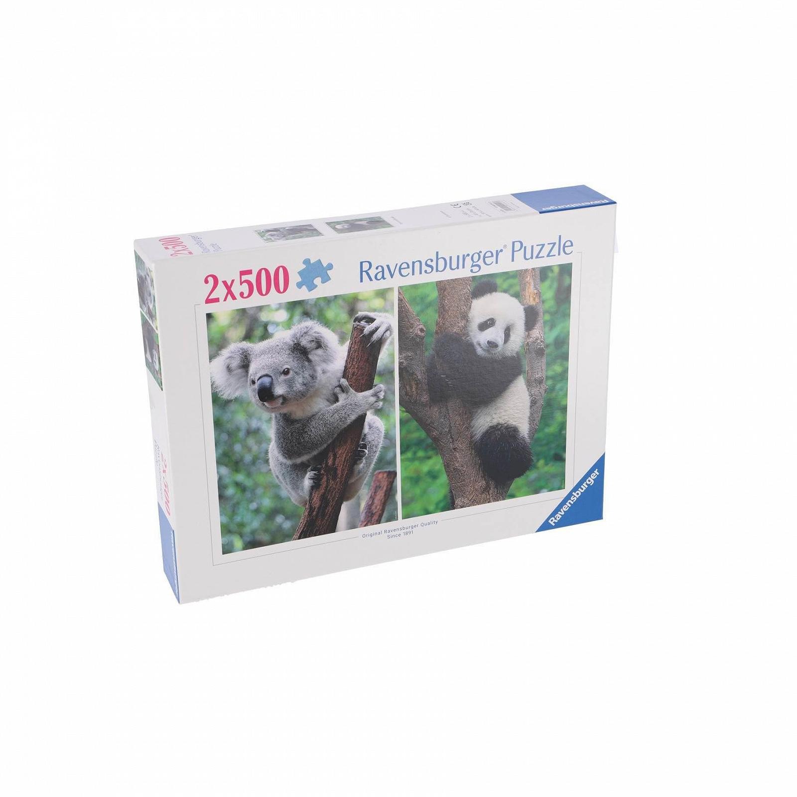 Пазл Ravensburger Panda and Koala 12000241 2 x 500 деталей, фото №1