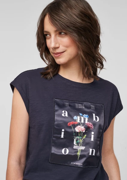 Футболка LOOSE FIT 14.103.32.X056-59D0 s.Oliver Темно-синій L/XL, фото №2