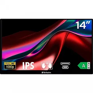 Монітор портативний сенсорний 14" Verbatim PMT-14 Full HD Чорний - Фото 1